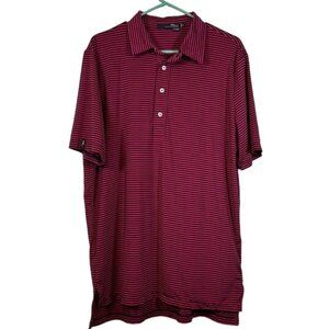 RLX Ralph Lauren Performance Polo Golf Shirt Hot Pink Navy Large EUC #0439-LA